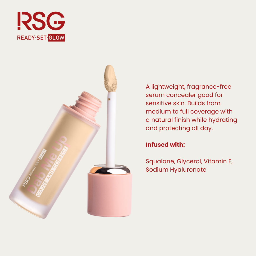 RSG READY SET GLOW MSBB DUO l BADASS FACE TINT & CONCEALER WITH BEAUTY BLENDER AND HOLIDAY GIFT PAPER BAG