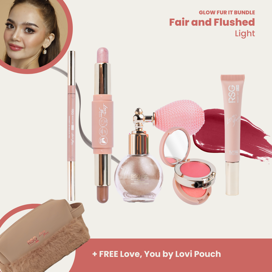 RSG Ready Set Glow l Glow Fur It Bundle w/ Lovi Pouch | MakeUp Cosmetic Set |