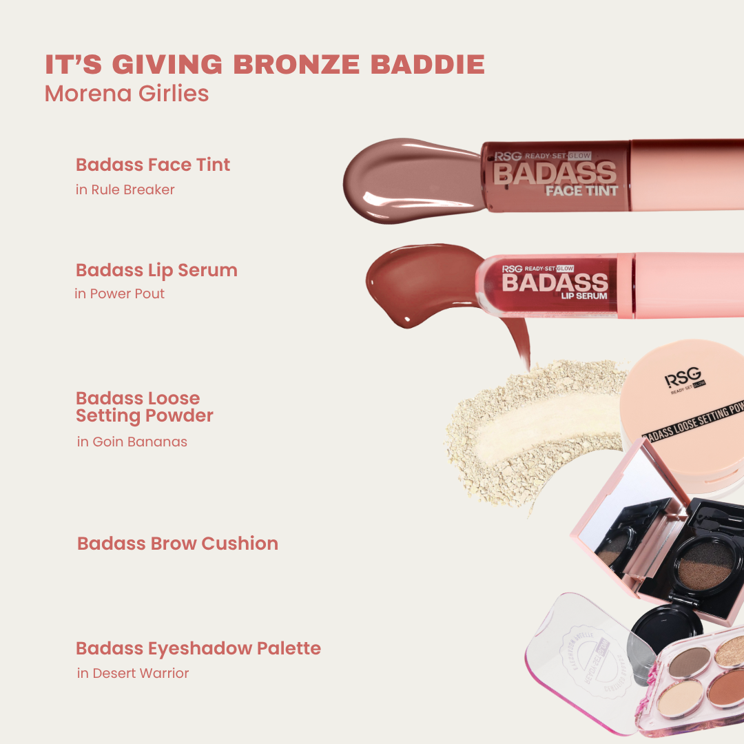 RSG Ready Set Glow Its Giving Main Character Bundle | Make-up Essentials that includes a Puff Tote