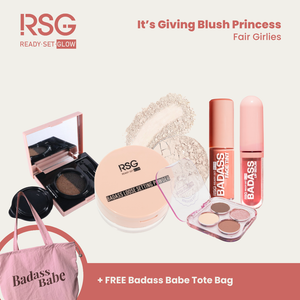 RSG Ready Set Glow Its Giving Main Character Bundle | Make-up Essentials that includes a Puff Tote