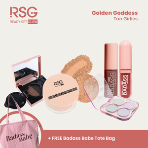 RSG Ready Set Glow Its Giving Main Character Bundle | Make-up Essentials that includes a Puff Tote
