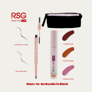 RSG Ready Set Glow Glam-To-Glow Bundle in Black | Brow Trio | Multi use Souffle