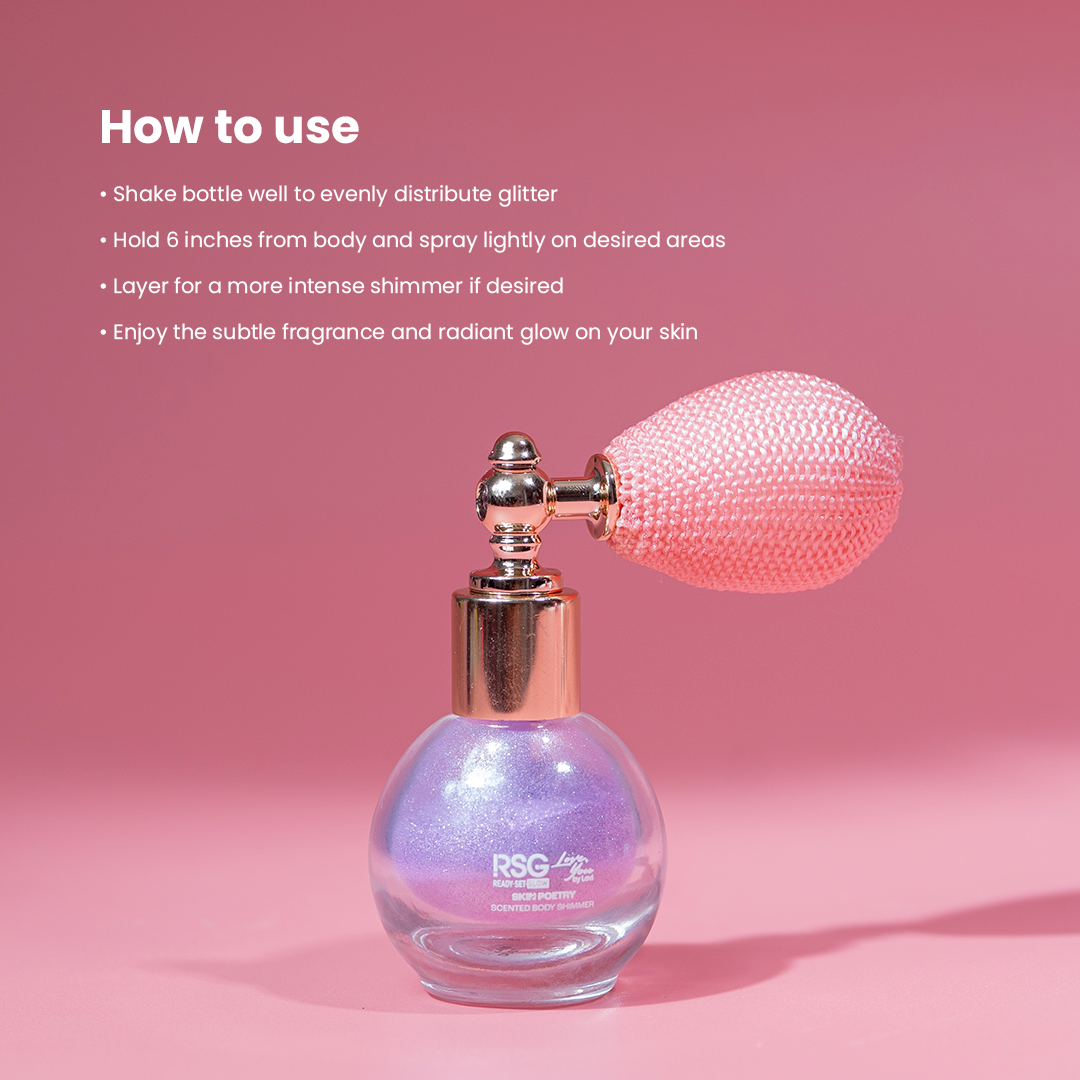 RSG Ready Set Glow Glow Getter Duo l Face and Body Mist & Skin Poetry Body Shimmer w/ RSG Holiday Gift Paper Bag